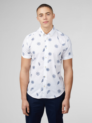 Chemises Ben Sherman Signature Floral Blanche | YLD-70772650